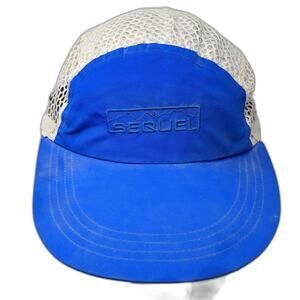 Sequel Slideback Baseball Cap Blue Large Breathable Embroidered Vintage USA